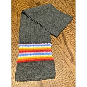 Tilt Womens Scarf Gray with Multi-Color Stripes L51” x W6.5” OSFM